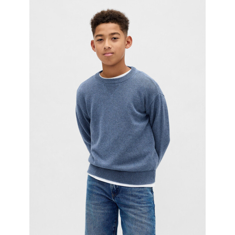 LS COTTON CREW BLUE RIDGE