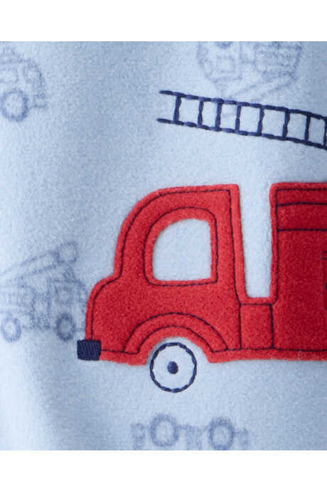 Pijama una pieza de micropolar, con pie, diseño bomberos Sin color