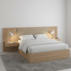 Respaldo 2 plazas tapizado con mesa de luz Liam - Moderna Hanover