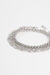 Set de 5 pulseras plateado