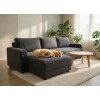 Sofá 3 Cuerpos + Chaise derecho - Tela Pet friendly gris Sofá 3 Cuerpos + Chaise derecho - Tela Pet friendly gris