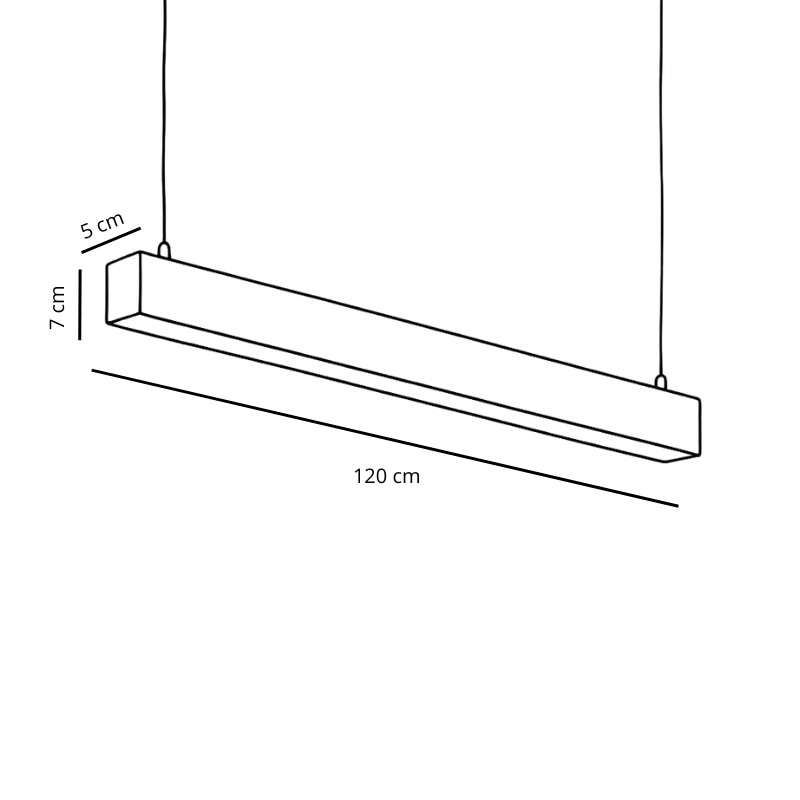 LUMINARIA LINEAL DE SUSPENDER O ADOSAR ALUMINIO 36W LED INTEGRADO - BLANCO Luminaria Lineal LED 36W Blanco Luz Cálida 120cm