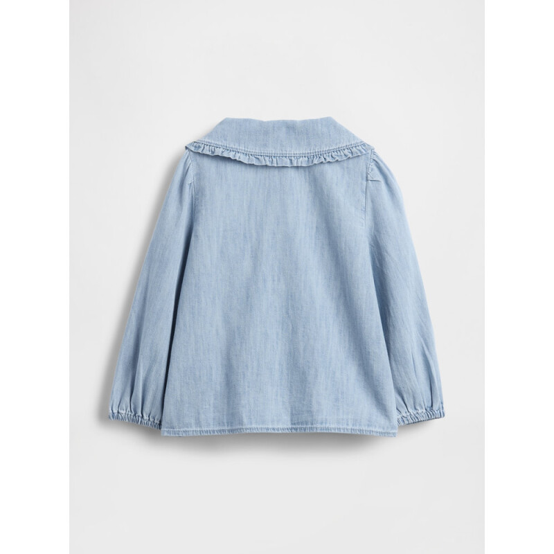 LS COLLAR DNM TOP LIGHT WASH
