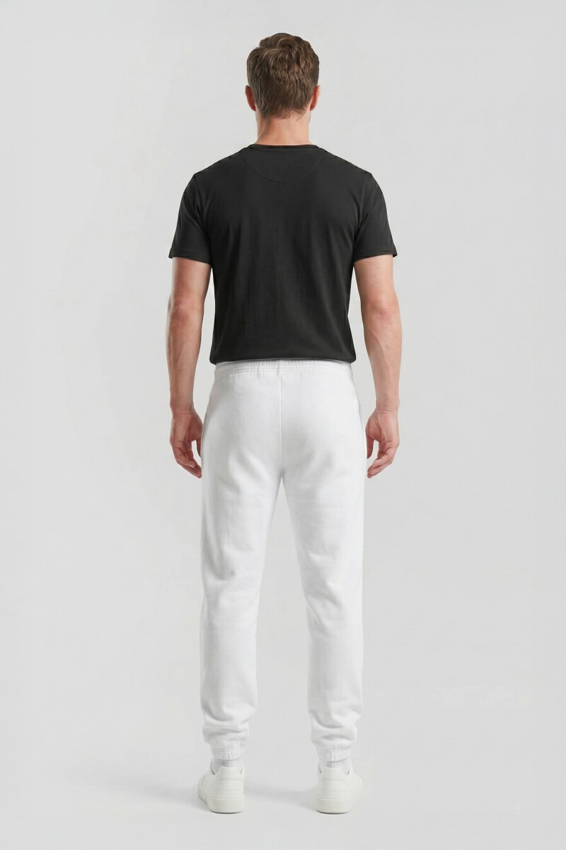 Pantalón dep clásico c/puños elásticos - UNISEX BLANCO