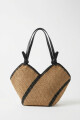 Bolso tejido combinado tostado