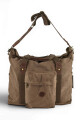 Bolso tote de lona urbano Marrón
