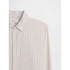 V-LS STANDARD LINEN COTTON WHITE KHAKI STRIPE
