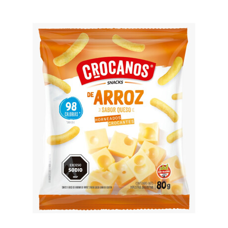 SNACKS DE ARROZ CROCANITOS SNACKS DE ARROZ CROCANOS QUESO 80GRS SIN GLUTEN