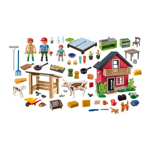 Casa de Campo con Animales de Granja Playmobil 137 Piezas U