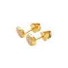 Abridores Zirconia-Oro 18k-Piedra Zirconia y Resina rosada-AB9512 conpiedra