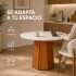 Mesa Comedor ComboHome Lavanda Redonda Diseño Laqueada 105Cm Color Blanco