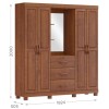 Ropero 4 Ptas 3 Caj c/Espejo Finestra Bronce Madera Maciza Ropero 4 Ptas 3 Caj c/Espejo Finestra Bronce Madera Maciza