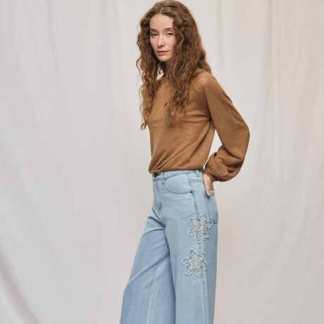PANTALÓN FLORALA Celeste