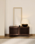 Zapatero Beyla 2 puertas de chapa y madera maciza de fresno con acabado tono nogal 98,5 cm Zapatero Beyla 2 puertas de chapa y madera maciza de fresno con acabado tono nogal 98,5 cm