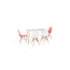 Juego de Comedor Eames Mesa Rectangular 120x80 + 4 Sillas Blanco