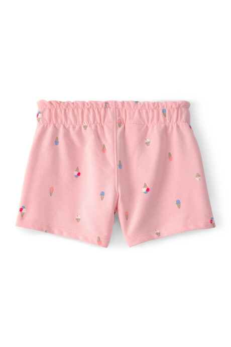 Short de algodón, rosado, diseño helados Sin color