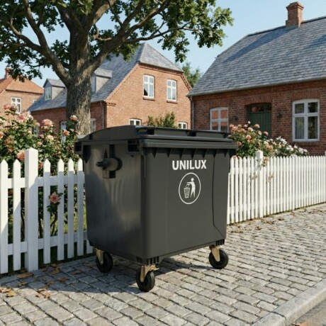 CONTENEDOR DE BASURA CON RUEDAS 1100 LITROS Contenedor de Basura con Ruedas 1100 Litros Gris