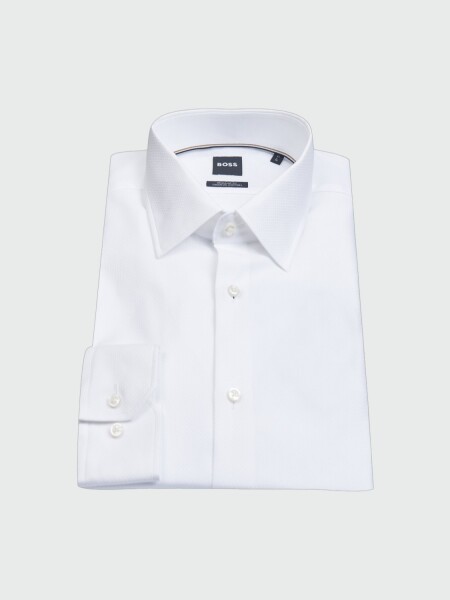 BOSS - Camisa regular fit de algodón italiano, H-JOE-KENT Blanco