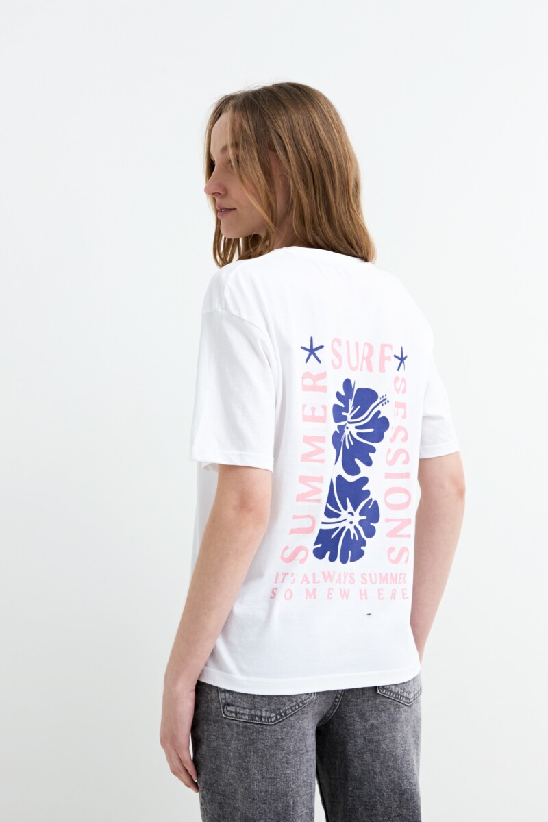 Remera m/c estampada Always Summer BLANCO