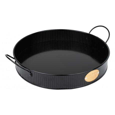 Bandeja De Metal Galvanizado Con Asas Negro 30x5cm Bandeja De Metal Galvanizado Con Asas Negro 30x5cm