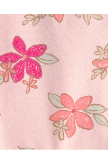 Short ciclista de algodón, rosado, diseño floral Sin color