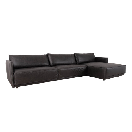 SILLÓN C/CHAISE CUERO-100-NATURAL NEGRO ROMEO TP3