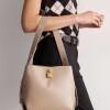Cartera al hombro The Lock en efecto cuero liso Taupe
