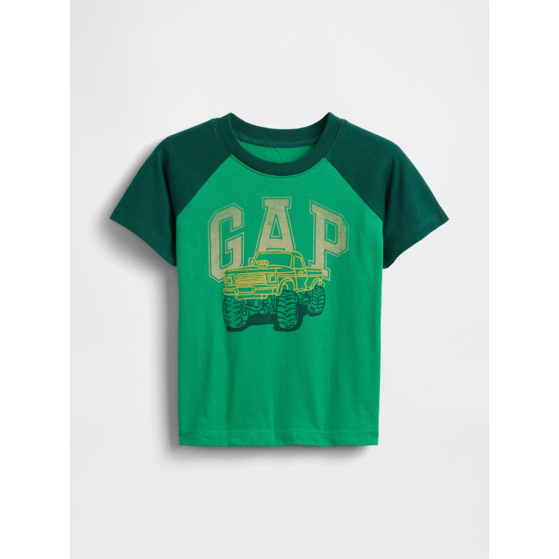 V-FRCH SS LOGO GRPH RAGLAN T GALLANT GREEN