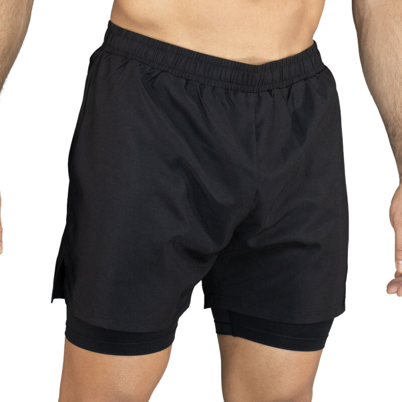 SHORT MEN POLY VERLAST 2-IN-1 URBAN 5"-BK NEGRO