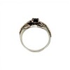 Anillo Labrado-Plata y Oro-Piedra Onix y Zirconia-AN5194 conpiedra