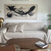 Manta para sillón y cama algodón Rayas Greige 230 x 250 cm