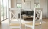 Juego de comedor 4 sillas - Madera maciza - Cruceta Blanco