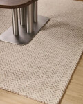 Alfombra Calira de lana jacquard trenzado beige 300 x 200 cm Alfombra Calira de lana jacquard trenzado beige 300 x 200 cm