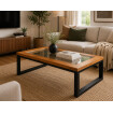 Mesa ratona hierro/madera/vidrio Dayman Mesa ratona hierro/madera/vidrio Dayman