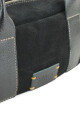 Cartera Baguette en cuero con gamuza Negro