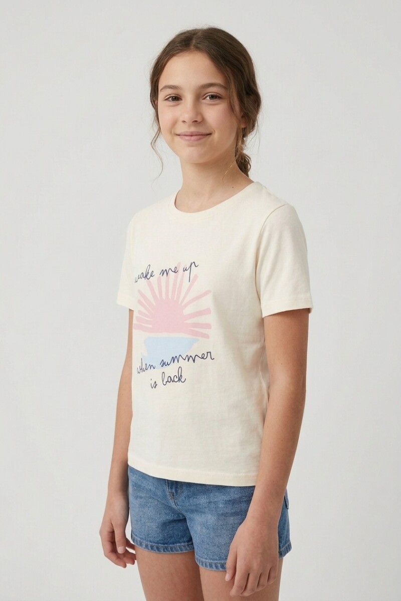 Remera m/c estampada Wake Me Up CRUDO