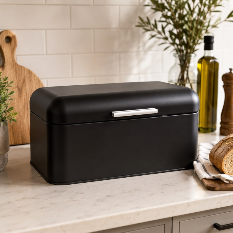 Panera Metálica con Tapa - Negro Panera Metálica con Tapa - Negro