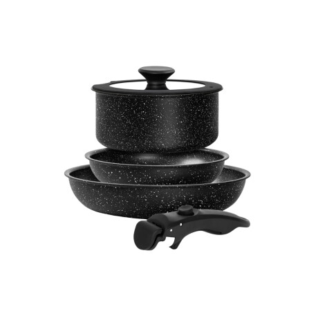 Juego Bateria 5 Piezas Mango Desmontable Ceramica Negro Juego Bateria 5 Piezas Mango Desmontable Ceramica Negro