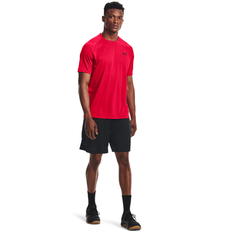 UA Tech Mesh Shorts-RED BLK-001