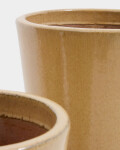 Set Rotja de 3 maceteros de terracota con acabado beige glaseado Ø 26 / 35 / 47 cm. Set Rotja de 3 maceteros de terracota con acabado beige glaseado Ø 26 / 35 / 47 cm.