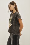 Remera Animal Bouquet Gris Oscuro