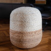 Puff almohadón de piso de yute Bicolor 40cm Natural