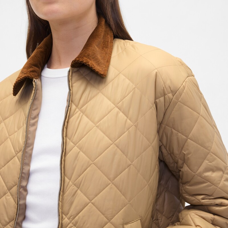V-QUILTED PUFFER FASHION JKT GOLDEN KHAKI 868