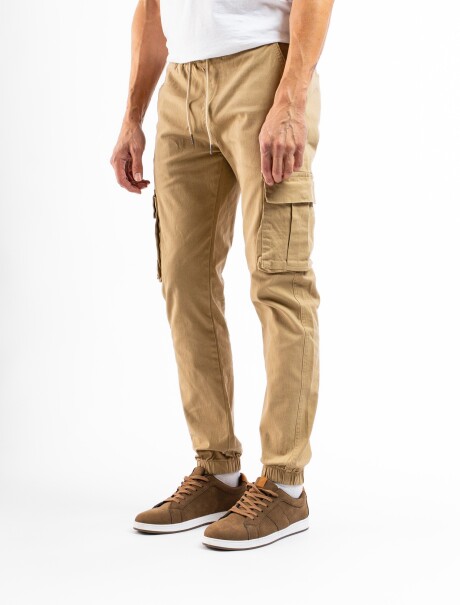Pantalón Algodón Cargo Jogger Camel