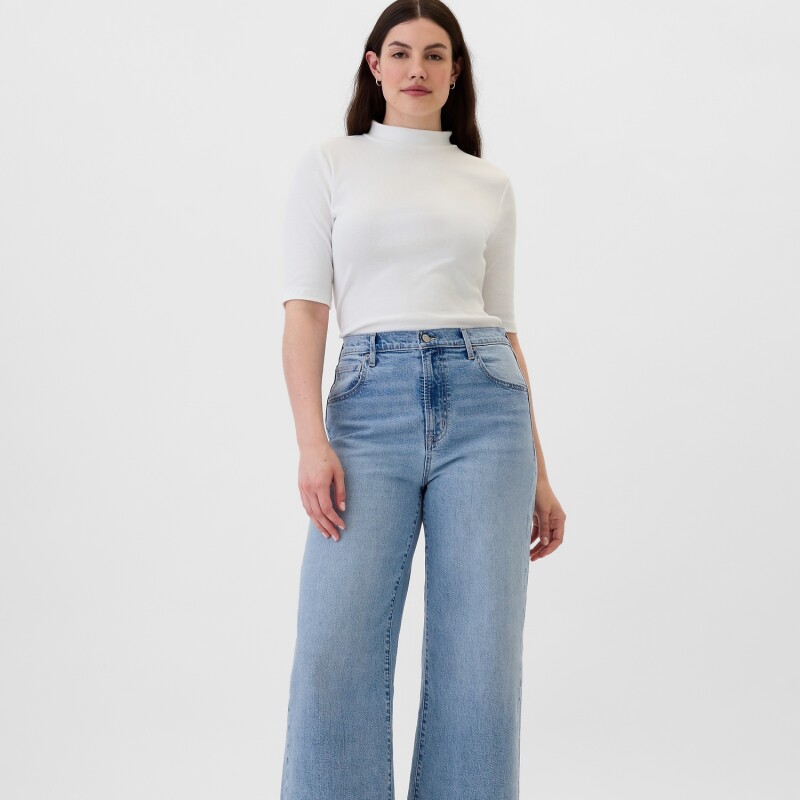 V-HR WIDE LEG CROP LT THALIA LIGHT WASH