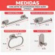 Conjunto de accesorios para baño 4 piezas adhesivas PLATEADO
