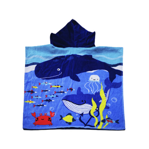 Bata Poncho Infantil Varios Diseños 100% Algodón 60 x 60 cm Oceano