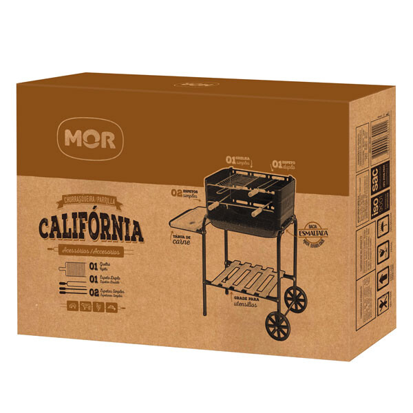 PARRILLA CALIFORNIA 82X38,5X75CMS NEGRO