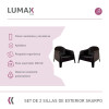 Set de 2 Silla Plastico Skarpo Jardin Liso Negro