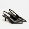 Stiletto Naomi en cuero liso Negro